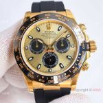 Clean Factory Copy Rolex Cosmo Daytona Gold Oysterflex Dandong 7750 Watch